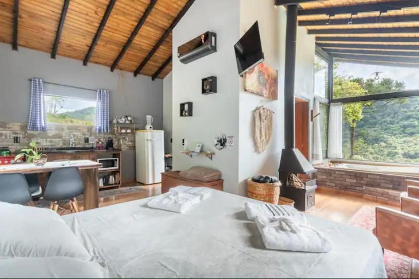 Cabana Sassafras Com Hidromassagem Alfredo Wagner Esterno foto