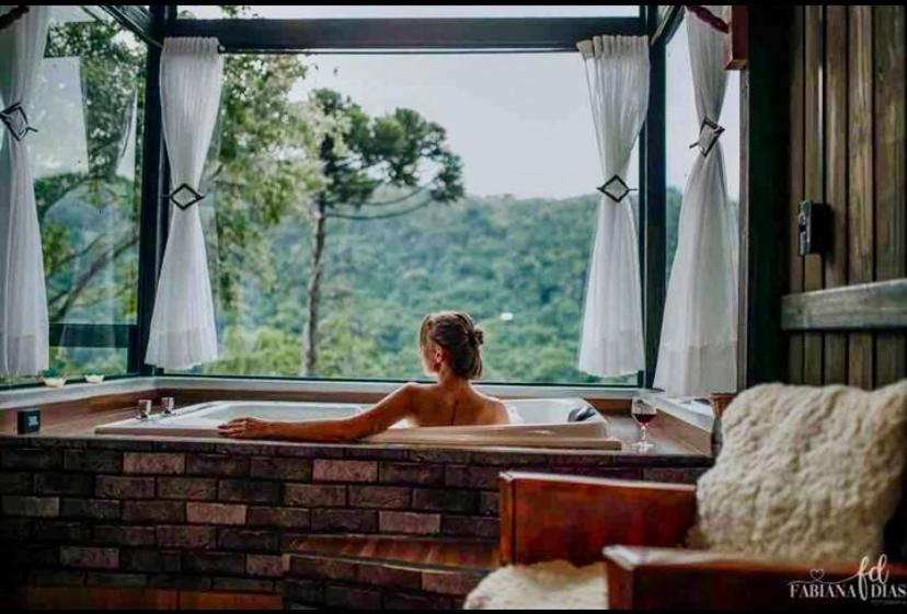 Cabana Sassafras Com Hidromassagem Alfredo Wagner Esterno foto