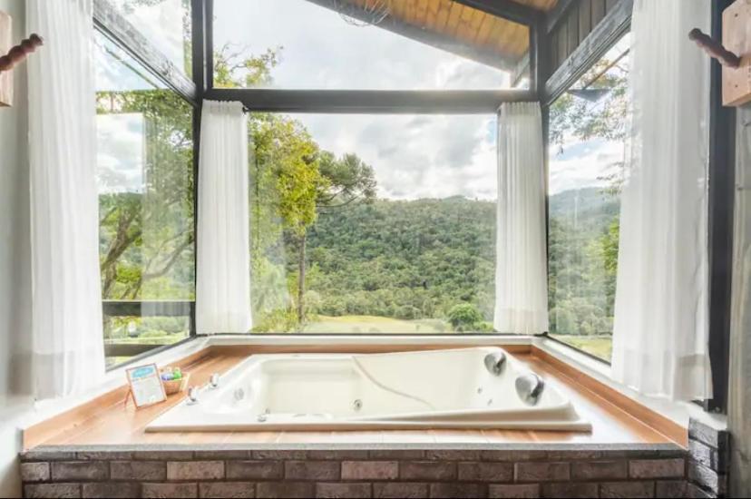 Cabana Sassafras Com Hidromassagem Alfredo Wagner Esterno foto